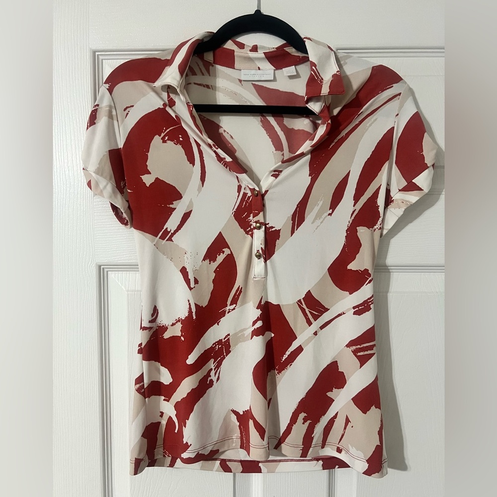 NY&C Three Button Collared Top